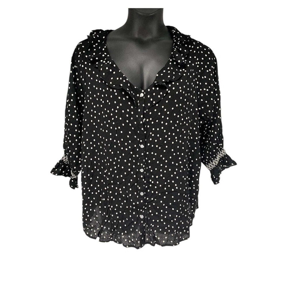 B Collection by Bobeau  Women's Printed Top Black - Regular
